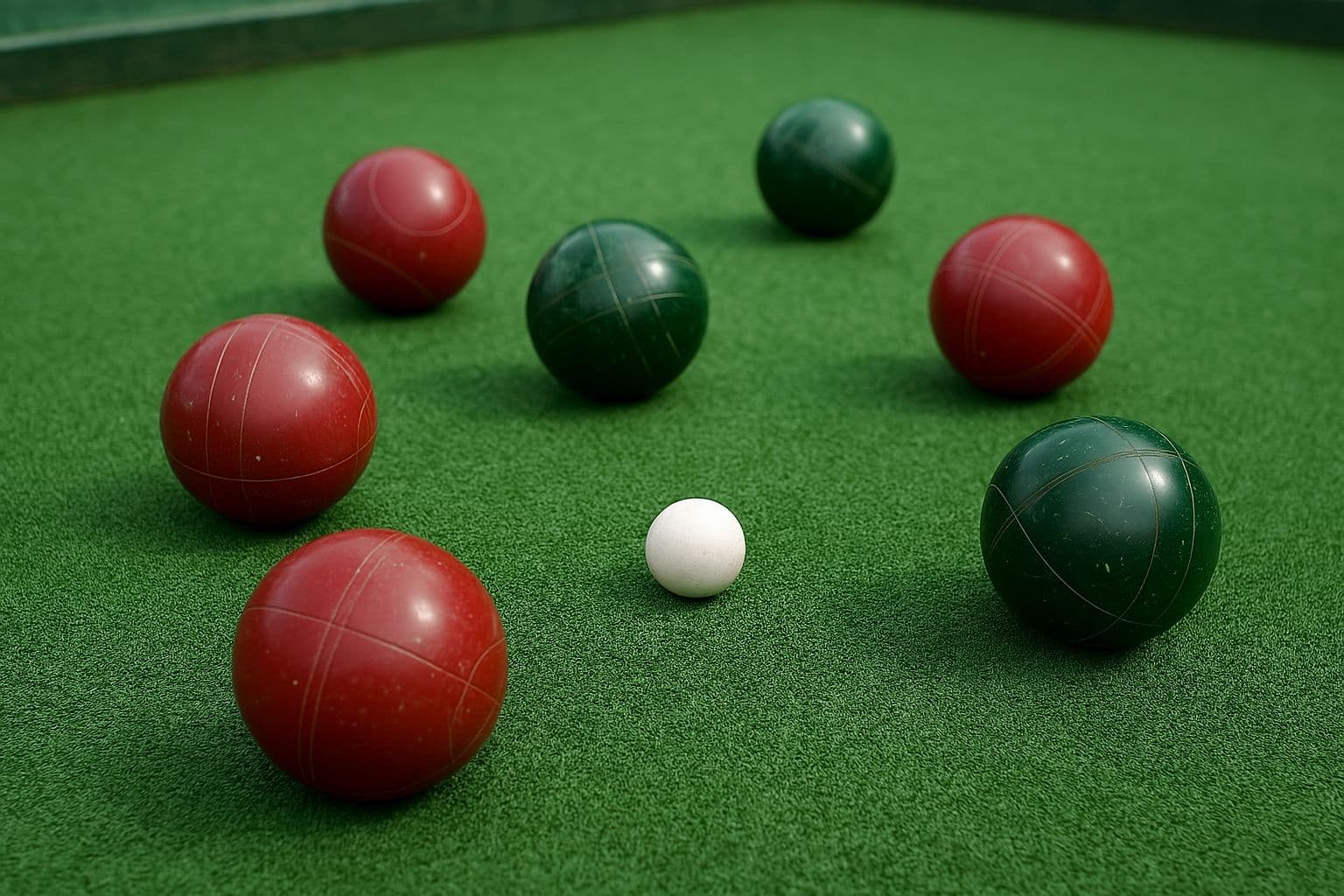 Bocce balls on the court